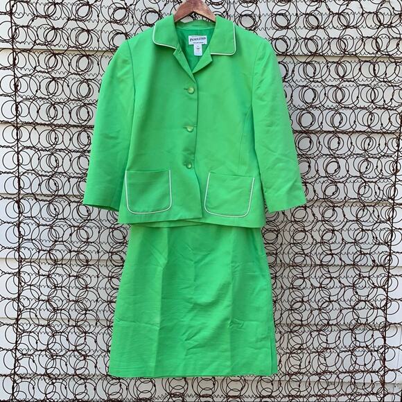 Pendleton skirt blazer set green silk blend size 6 - Picture 1 of 12